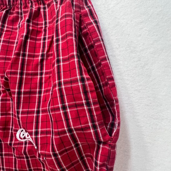 Coca-Cola Coke Adult Pajama Pants Red Plaid Straight Leg Novelty‎ Logo Sz Small - Picture 7 of 12